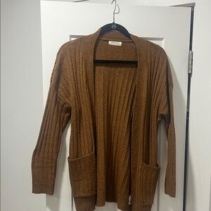 Elegant Tan Open-Front Cardigan